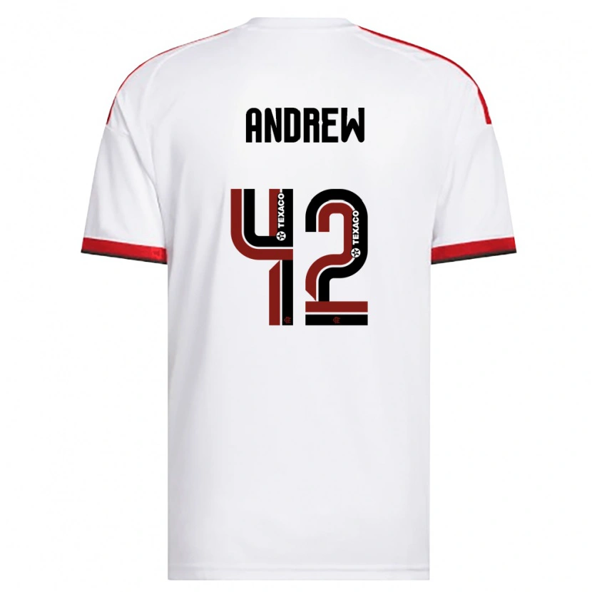 Danxen Femme Maillot Andrew Da Silva Ventura #42 Blanc Rouge Noir Tenues Extérieur 2026/27 T-Shirt