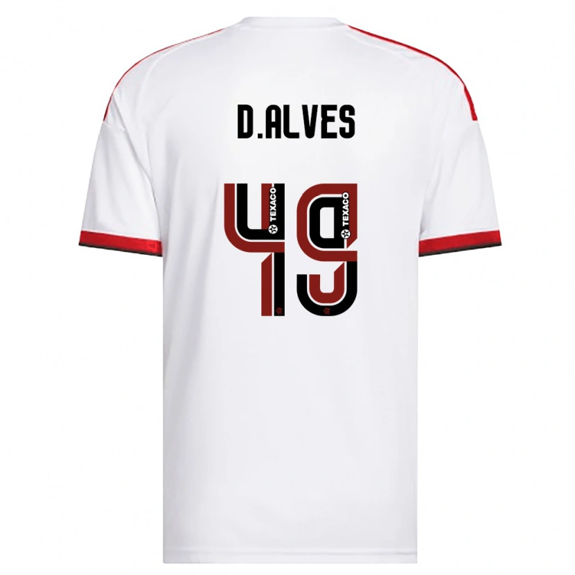 Danxen Femme Maillot Dyogo Alves #49 Blanc Rouge Noir Tenues Extérieur 2026/27 T-Shirt