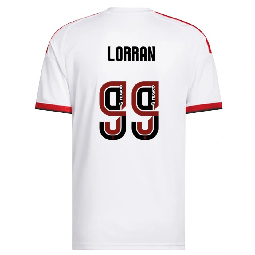 Danxen Femme Maillot Lorran Lucas Pereira De Sousa #99 Blanc Rouge Noir Tenues Extérieur 2026/27 T-Shirt