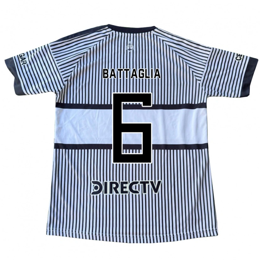 Danxen Femme Maillot Rodrigo Battaglia #6 Blanc Noir Jaune Tenues Extérieur 2026/27 T-Shirt