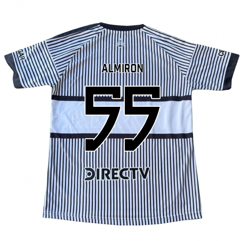Danxen Femme Maillot Ezequiel Almiron #55 Blanc Noir Jaune Tenues Extérieur 2026/27 T-Shirt