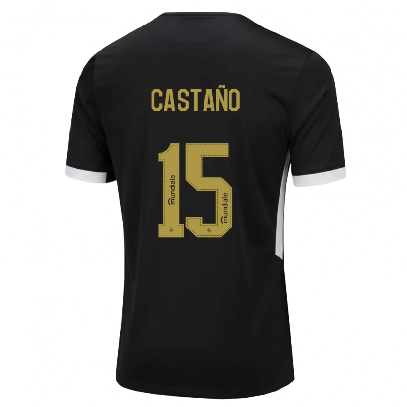 Danxen Femme Maillot Kevin Castaño #15 Noir Blanc Jaune Tenues Domicile 2026/27 T-Shirt