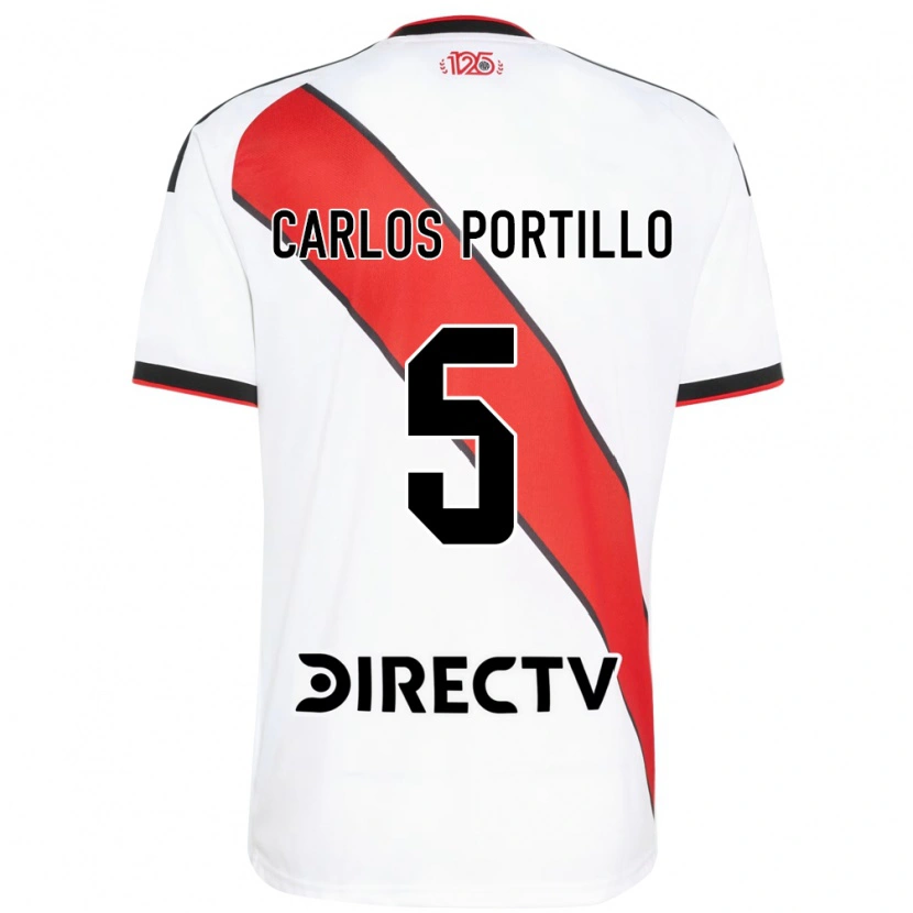 Danxen Enfant Maillot Juan Carlos Portillo #5 Rouge Blanc Noir Tenues Domicile 2026/27 T-Shirt