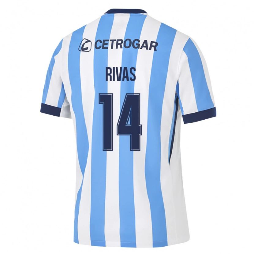 Danxen Enfant Maillot Lautaro Rivas #14 Bleu Clair Blanc Noir Tenues Domicile 2026/27 T-Shirt