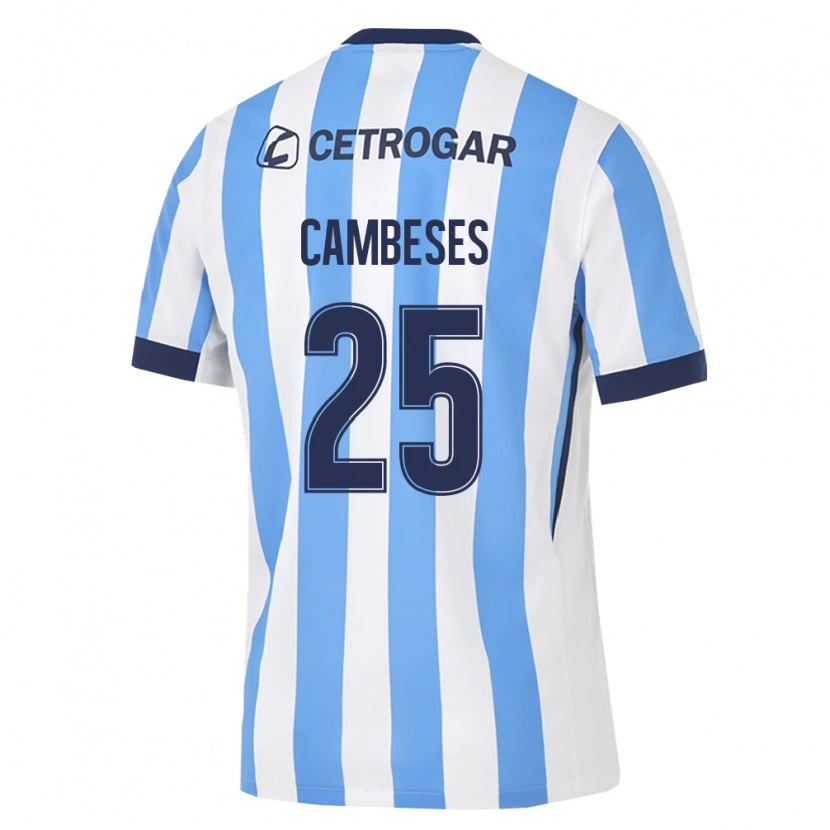 Danxen Enfant Maillot Facundo Cambeses #25 Bleu Clair Blanc Noir Tenues Domicile 2026/27 T-Shirt
