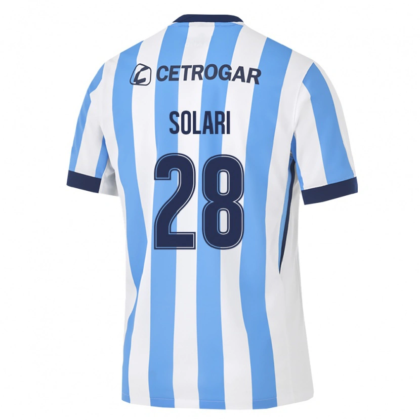 Danxen Enfant Maillot Santiago Solari #28 Bleu Clair Blanc Noir Tenues Domicile 2026/27 T-Shirt