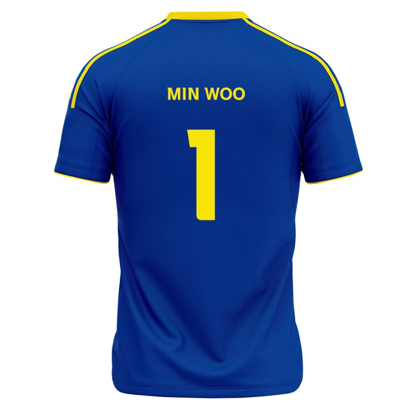 Danxen Enfant Maillot Min-Woo Jo #1 Bleu Royal Jaune Tenues Domicile 2026/27 T-Shirt