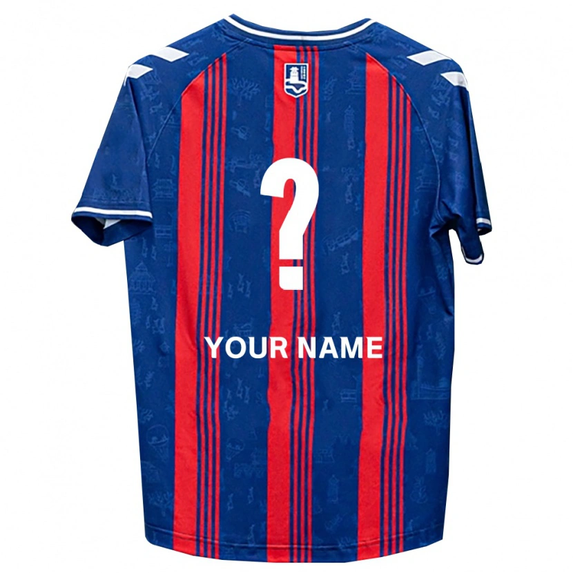 Danxen Enfant Maillot Votre Nom #0 Bleu Rouge Blanc Tenues Domicile 2026/27 T-Shirt