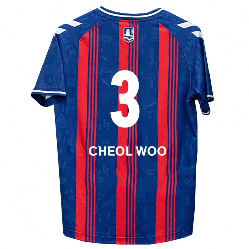 Danxen Enfant Maillot Cheol-Woo Park #3 Bleu Rouge Blanc Tenues Domicile 2026/27 T-Shirt