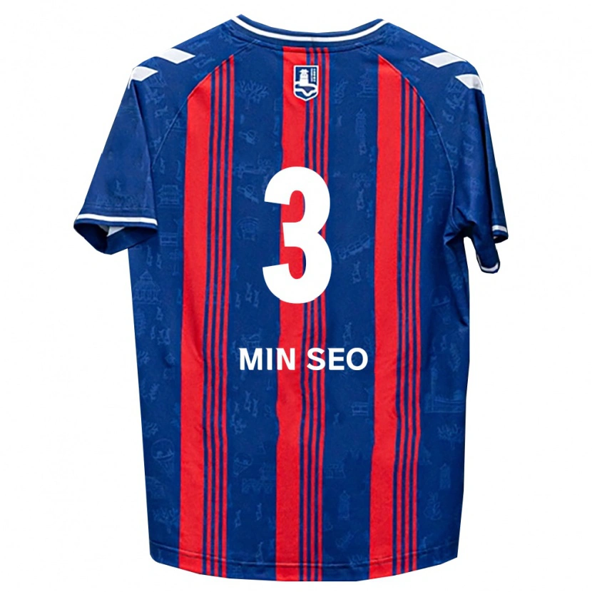 Danxen Enfant Maillot Min-Seo Park #3 Bleu Rouge Blanc Tenues Domicile 2026/27 T-Shirt