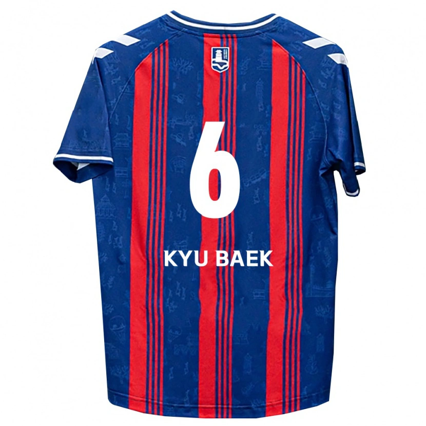 Danxen Enfant Maillot Kyu-Baek Choi #6 Bleu Rouge Blanc Tenues Domicile 2026/27 T-Shirt