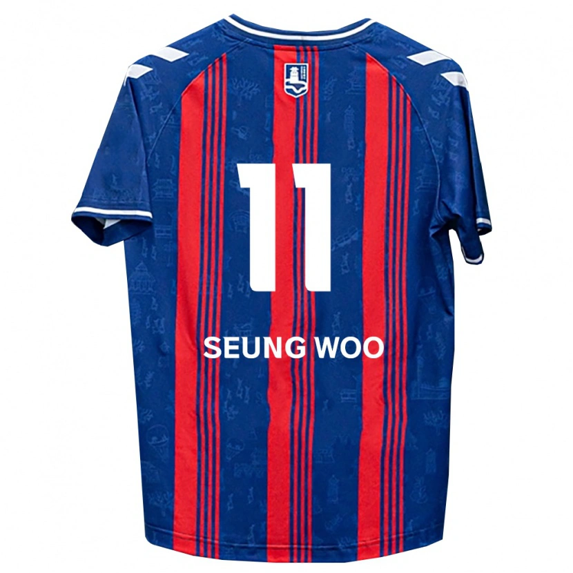 Danxen Enfant Maillot Seung-Woo Lee #11 Bleu Rouge Blanc Tenues Domicile 2026/27 T-Shirt