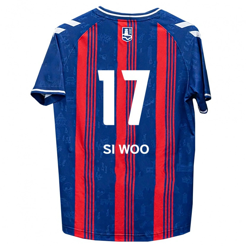 Danxen Enfant Maillot Si-Woo Eom #17 Bleu Rouge Blanc Tenues Domicile 2026/27 T-Shirt