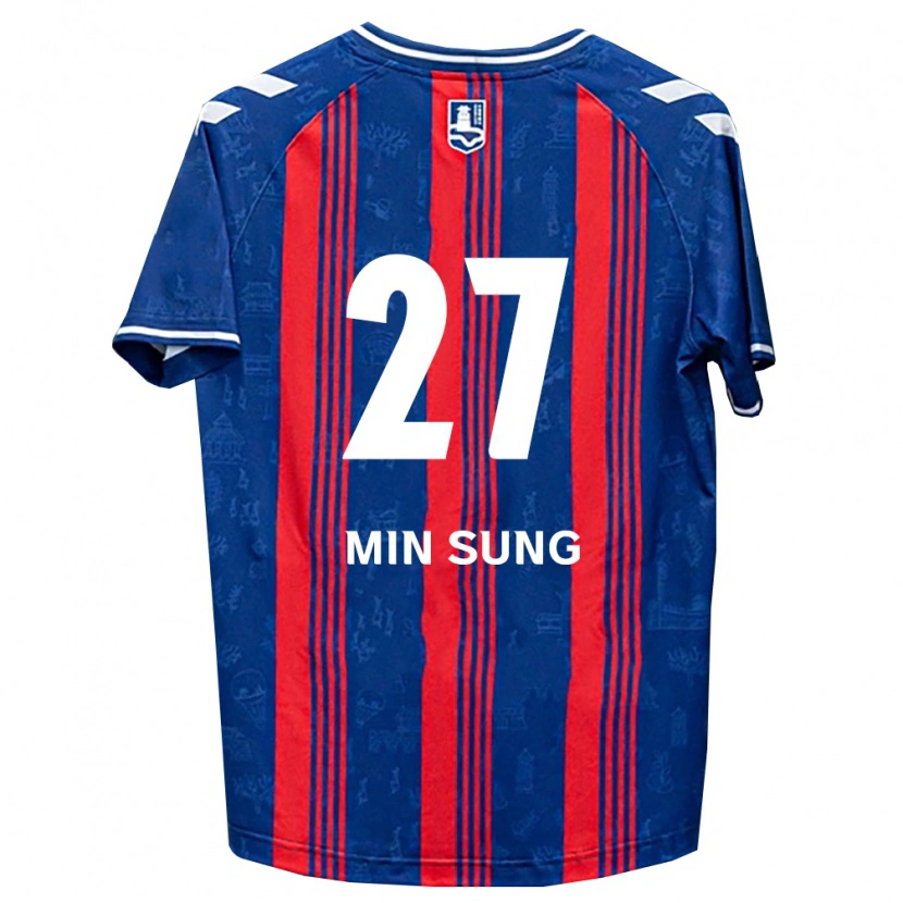 Danxen Enfant Maillot Min-Sung Kang #27 Bleu Rouge Blanc Tenues Domicile 2026/27 T-Shirt