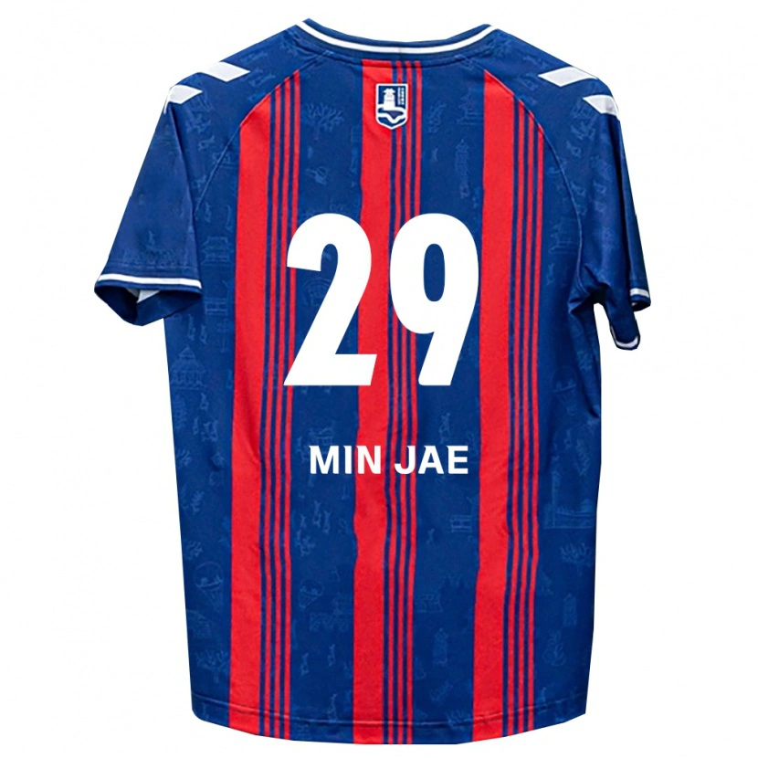 Danxen Enfant Maillot Min-Jae Kang #29 Bleu Rouge Blanc Tenues Domicile 2026/27 T-Shirt