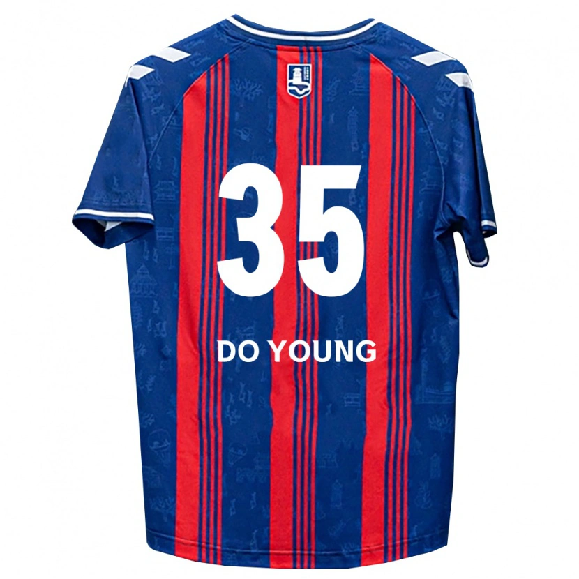 Danxen Enfant Maillot Do-Young Kim #35 Bleu Rouge Blanc Tenues Domicile 2026/27 T-Shirt