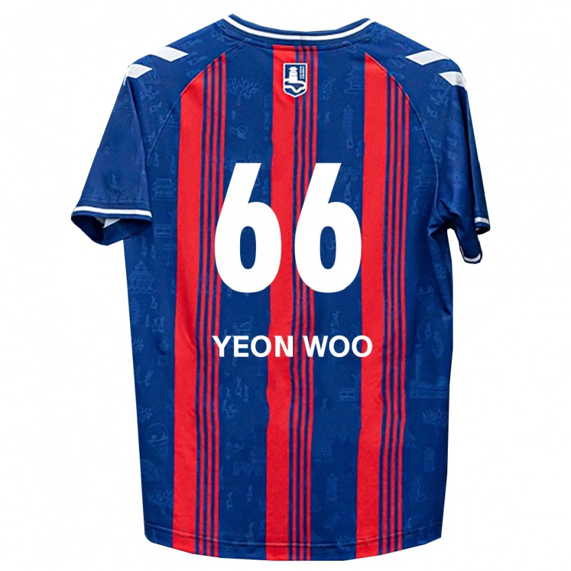 Danxen Enfant Maillot Yeon-Woo Jang #66 Bleu Rouge Blanc Tenues Domicile 2026/27 T-Shirt