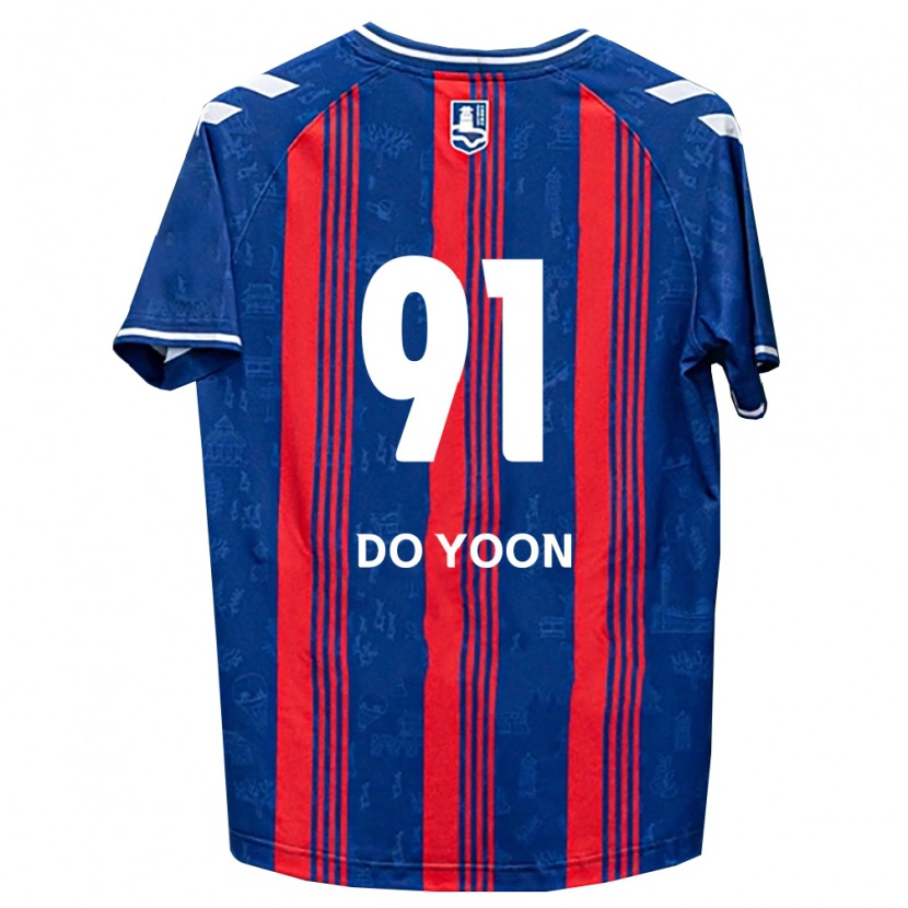 Danxen Enfant Maillot Do-Yoon Kim #91 Bleu Rouge Blanc Tenues Domicile 2026/27 T-Shirt