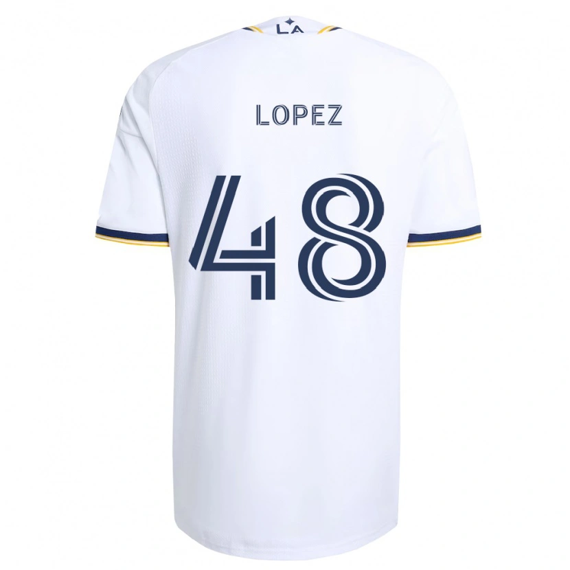 Danxen Enfant Maillot Diego López #48 Bleu Jaune Et Blanc Tenues Domicile 2026/27 T-Shirt