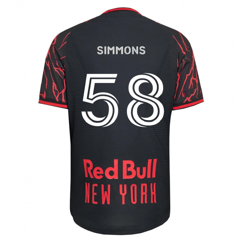 Danxen Enfant Maillot Caleb Simmons #58 Rouge Noir Blanc Tenues Domicile 2026/27 T-Shirt