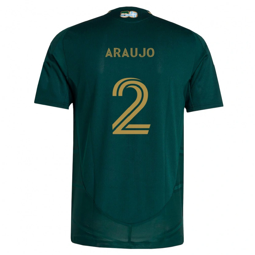 Danxen Enfant Maillot Miguel Araujo #2 Vert Foncé Marron Tenues Domicile 2026/27 T-Shirt