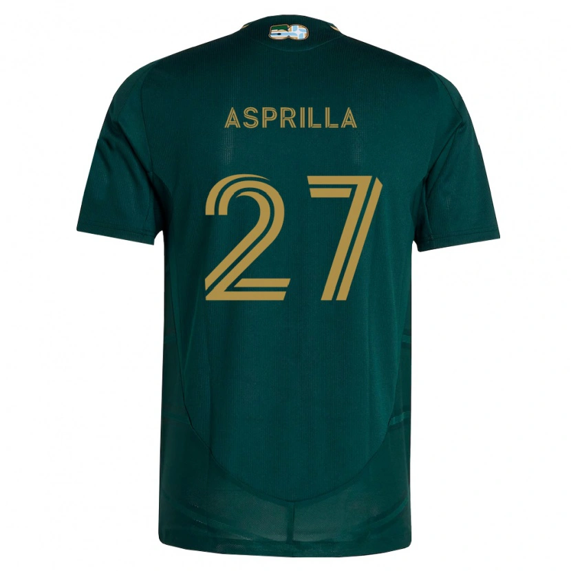 Danxen Enfant Maillot Dairon Asprilla #27 Vert Foncé Marron Tenues Domicile 2026/27 T-Shirt