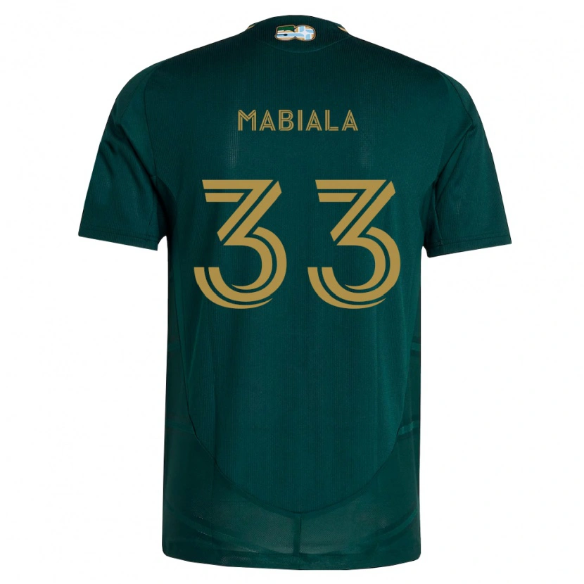 Danxen Enfant Maillot Larrys Mabiala #33 Vert Foncé Marron Tenues Domicile 2026/27 T-Shirt