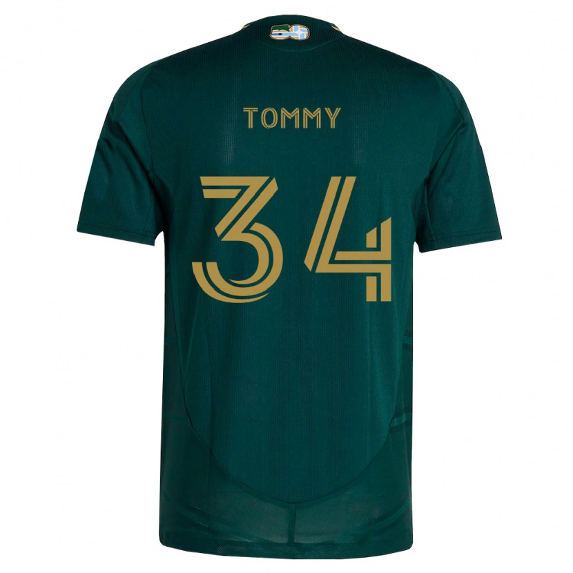 Danxen Enfant Maillot Calem Tommy #34 Vert Foncé Marron Tenues Domicile 2026/27 T-Shirt