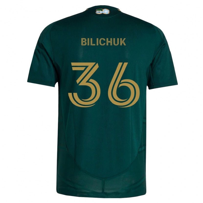 Danxen Enfant Maillot Ryan Bilichuk #36 Vert Foncé Marron Tenues Domicile 2026/27 T-Shirt
