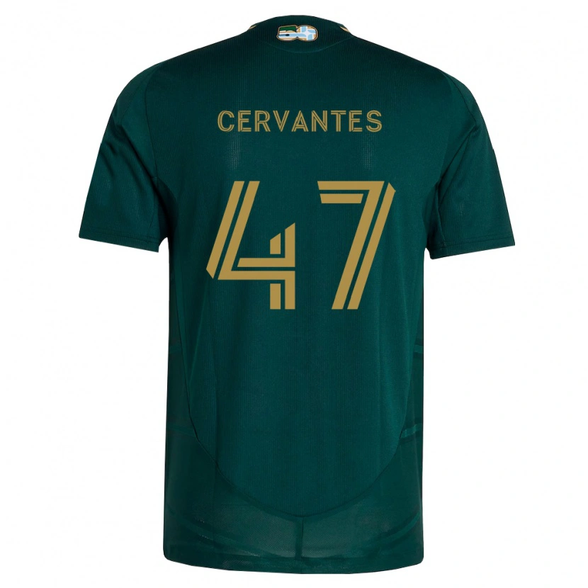 Danxen Enfant Maillot Daniel Cervantes #47 Vert Foncé Marron Tenues Domicile 2026/27 T-Shirt
