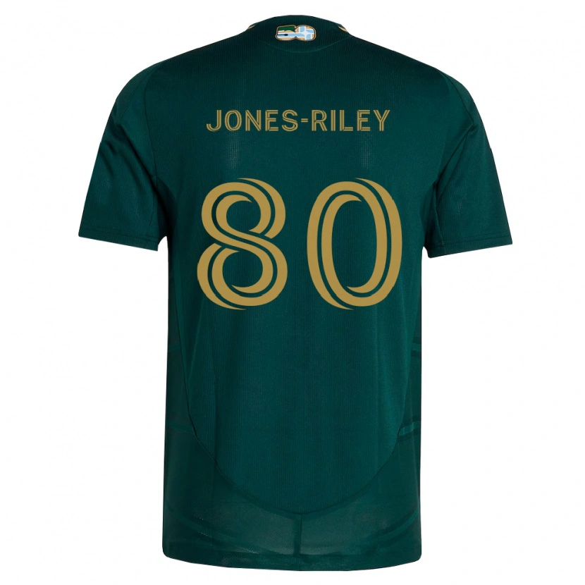 Danxen Enfant Maillot Jaden Jones-Riley #80 Vert Foncé Marron Tenues Domicile 2026/27 T-Shirt
