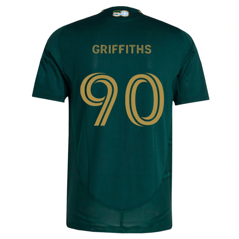 Danxen Enfant Maillot Reo Griffiths #90 Vert Foncé Marron Tenues Domicile 2026/27 T-Shirt