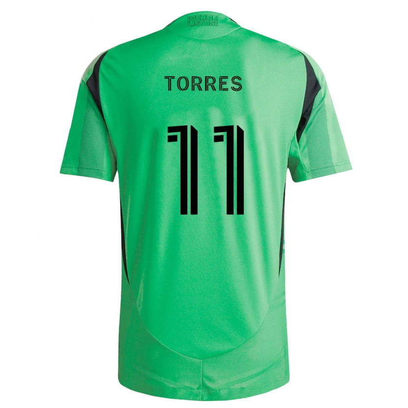 Danxen Enfant Maillot Facundo Torres #11 Vert Émeraude Noir Tenues Domicile 2026/27 T-Shirt