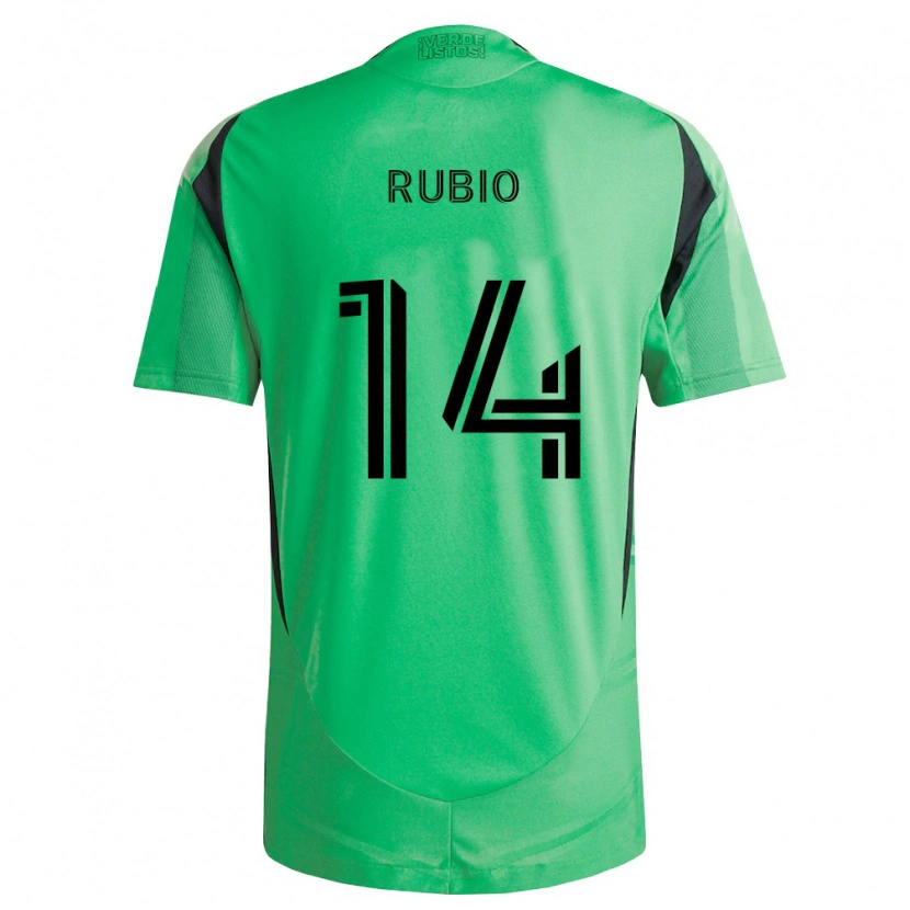 Danxen Enfant Maillot Diego Rubio #14 Vert Émeraude Noir Tenues Domicile 2026/27 T-Shirt
