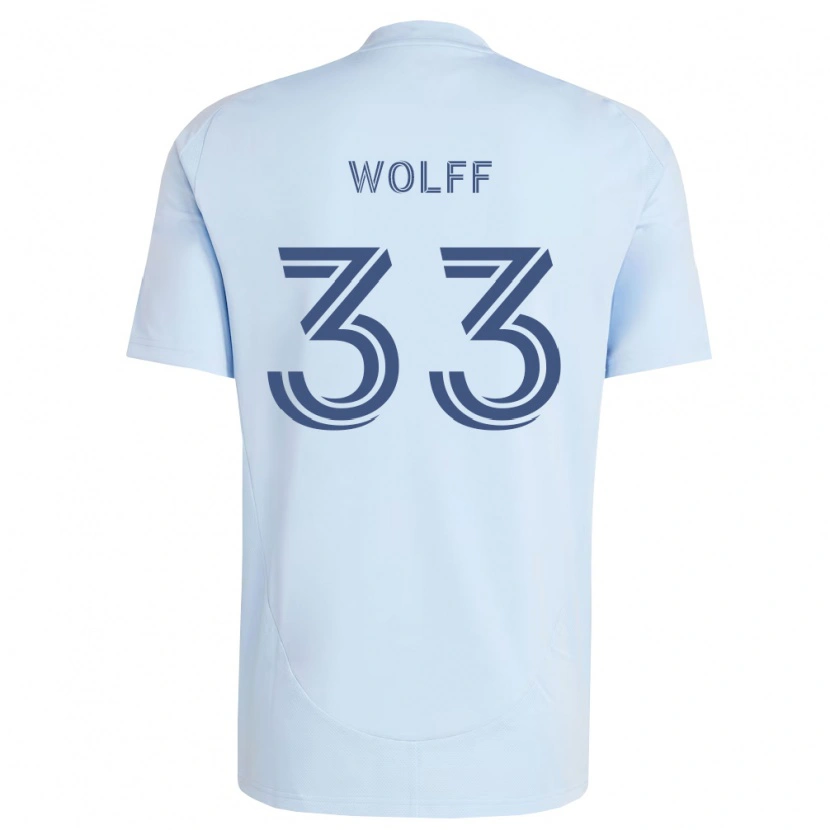 Danxen Enfant Maillot Owen Wolff #33 Bleu Clair Gris Clair Tenues Domicile 2026/27 T-Shirt
