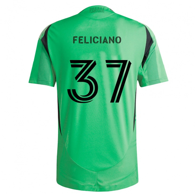 Danxen Enfant Maillot Erick Feliciano #37 Vert Émeraude Noir Tenues Domicile 2026/27 T-Shirt