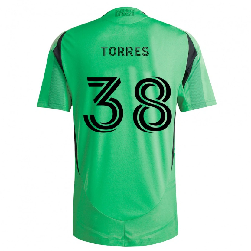 Danxen Enfant Maillot Ervin Torres #38 Vert Émeraude Noir Tenues Domicile 2026/27 T-Shirt