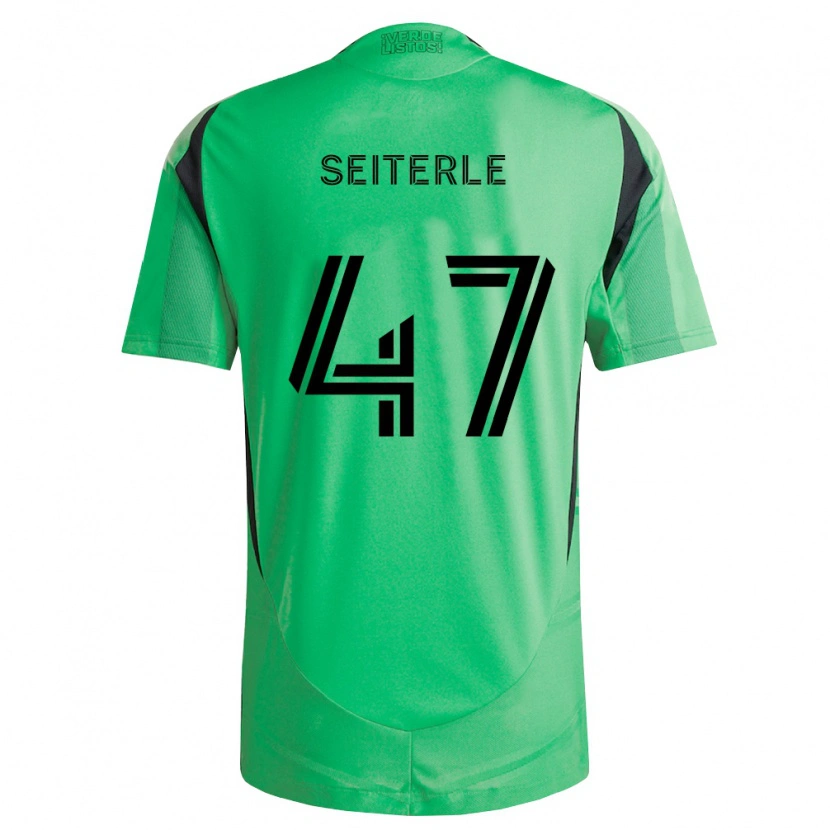 Danxen Enfant Maillot Sebastian Seiterle #47 Vert Émeraude Noir Tenues Domicile 2026/27 T-Shirt