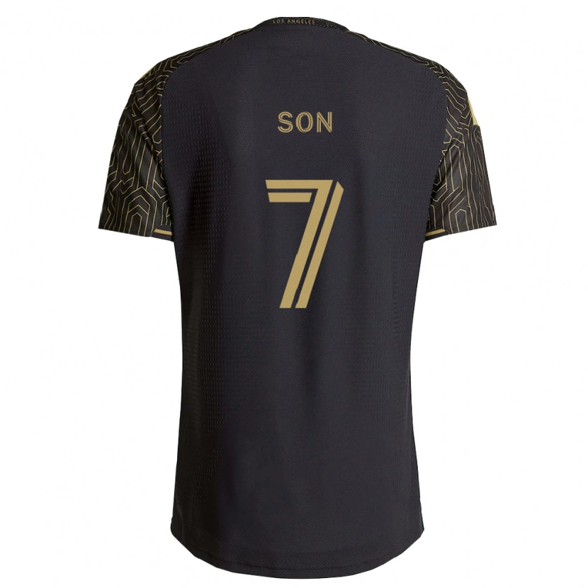 Danxen Enfant Maillot Heung-Min Son #7 Marron Noir Tenues Domicile 2026/27 T-Shirt