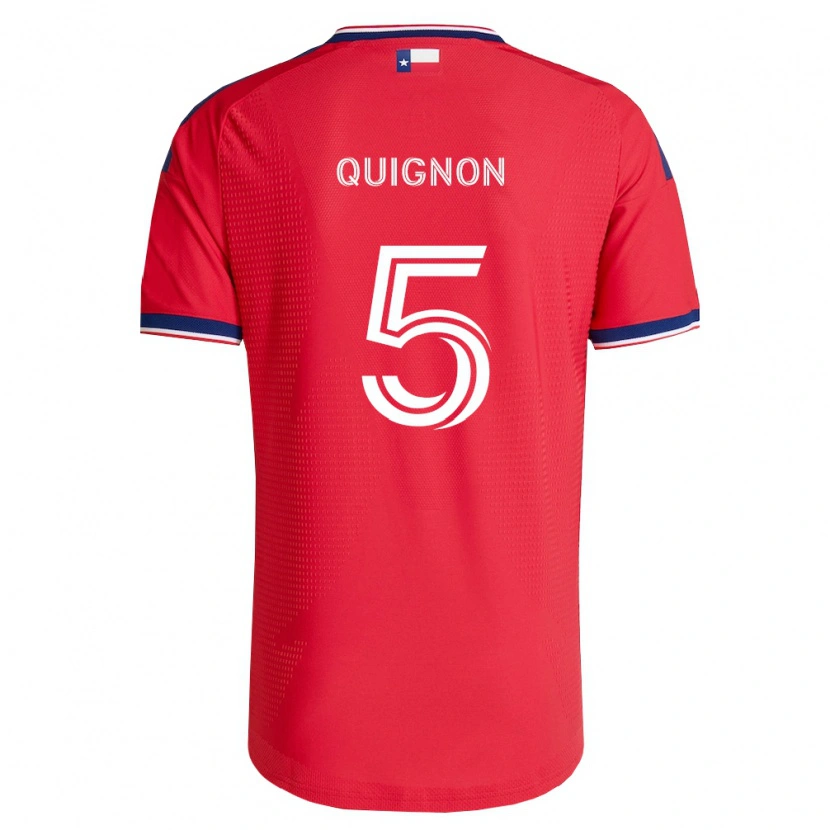 Danxen Enfant Maillot Facundo Quignón #5 Rouge Bleu Blanc Tenues Domicile 2026/27 T-Shirt