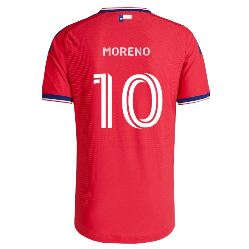 Danxen Enfant Maillot Santiago Moreno #10 Rouge Bleu Blanc Tenues Domicile 2026/27 T-Shirt