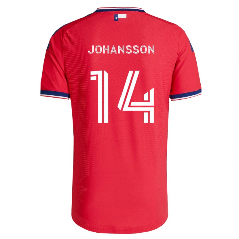 Danxen Enfant Maillot Herman Johansson #14 Rouge Bleu Blanc Tenues Domicile 2026/27 T-Shirt
