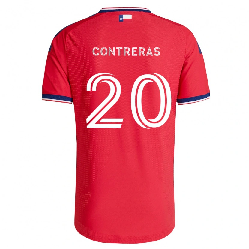 Danxen Enfant Maillot Jaidyn Contreras #20 Rouge Bleu Blanc Tenues Domicile 2026/27 T-Shirt
