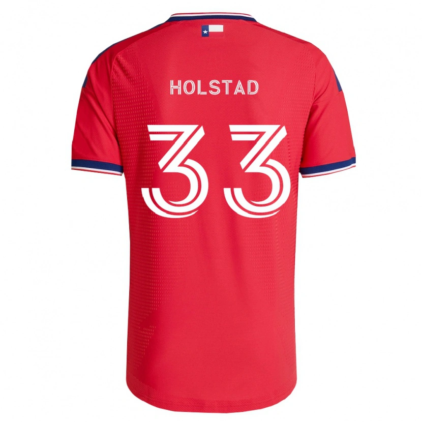 Danxen Enfant Maillot Clay Holstad #33 Rouge Bleu Blanc Tenues Domicile 2026/27 T-Shirt