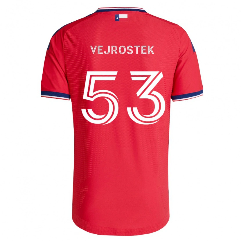 Danxen Enfant Maillot Liam Vejrostek #53 Rouge Bleu Blanc Tenues Domicile 2026/27 T-Shirt
