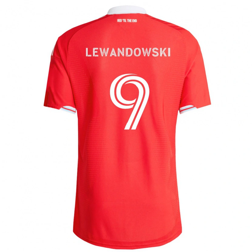 Danxen Enfant Maillot Robert Lewandowski #9 Rouge Bleu Foncé Blanc Tenues Domicile 2026/27 T-Shirt