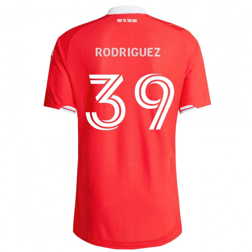 Danxen Enfant Maillot Allan Rodriguez #39 Rouge Bleu Foncé Blanc Tenues Domicile 2026/27 T-Shirt