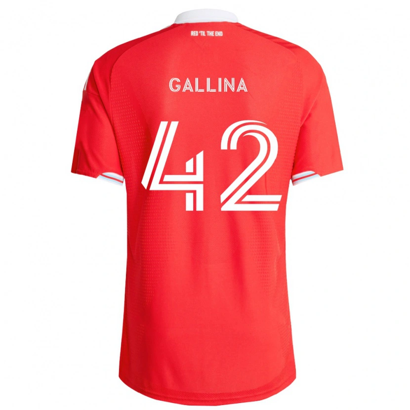 Danxen Enfant Maillot Henrique Gallina #42 Rouge Bleu Foncé Blanc Tenues Domicile 2026/27 T-Shirt