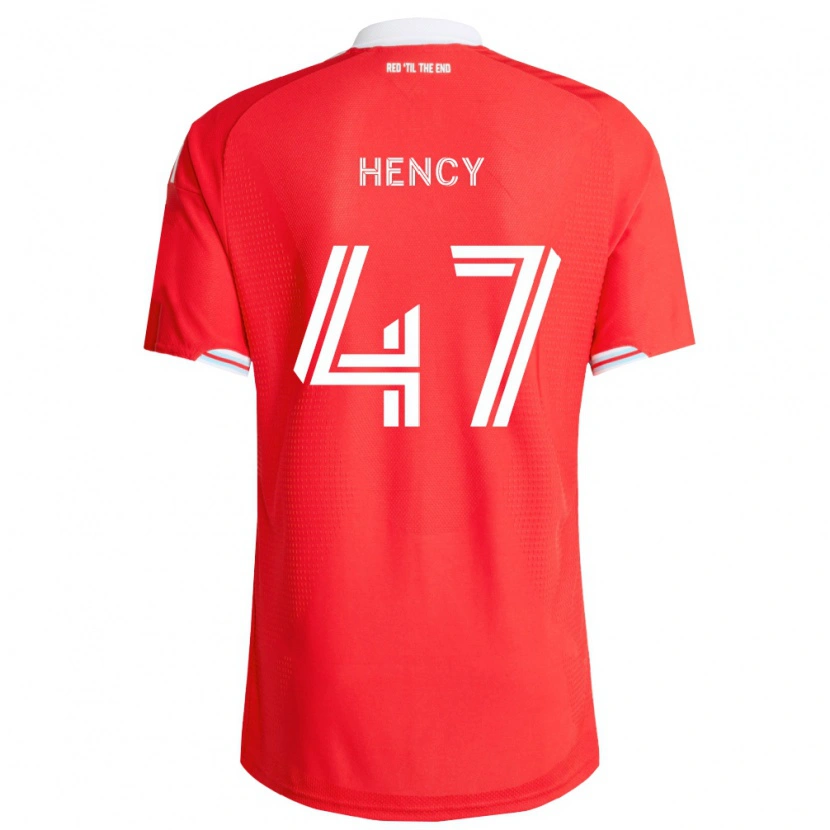 Danxen Enfant Maillot Billy Hency #47 Rouge Bleu Foncé Blanc Tenues Domicile 2026/27 T-Shirt