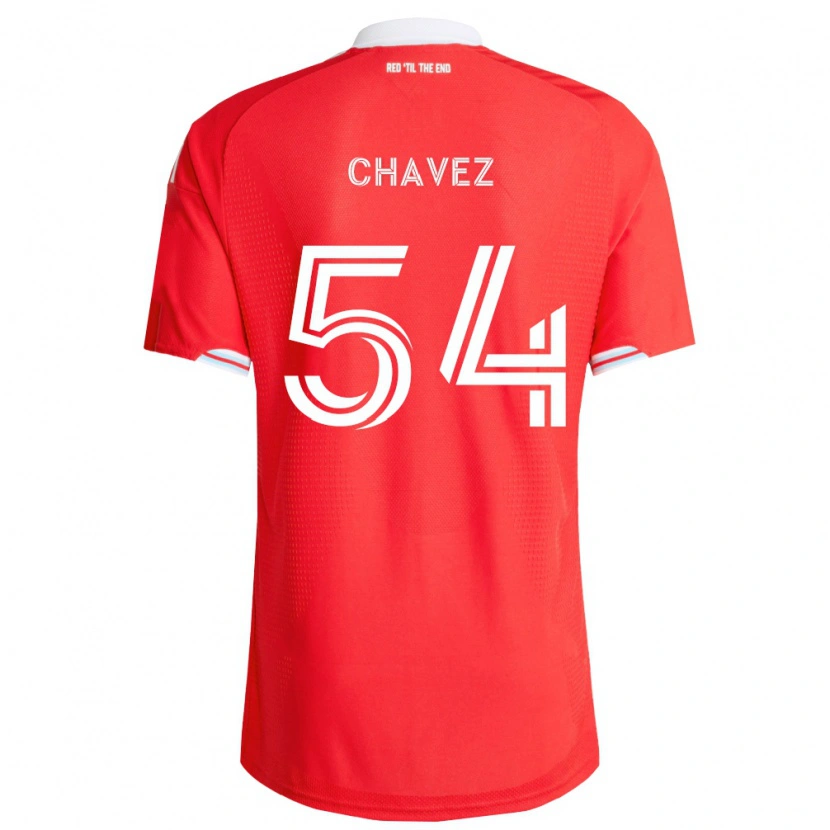 Danxen Enfant Maillot Emiliano Chavez #54 Rouge Bleu Foncé Blanc Tenues Domicile 2026/27 T-Shirt